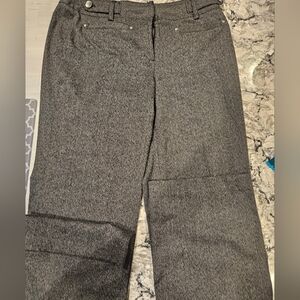 Larry Levine Gray/ Black Herringbone Dress Pants Size 8 With Button Details